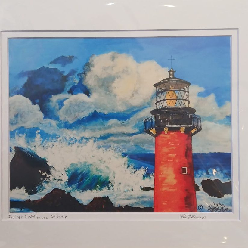 print stormy lighthouse